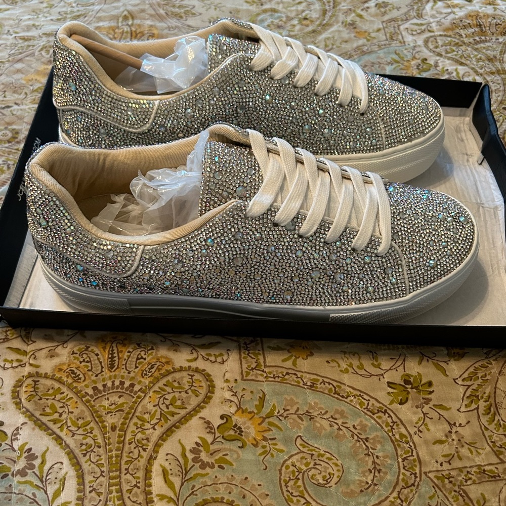 Betsey Johnson Rhinestone Sneakers.